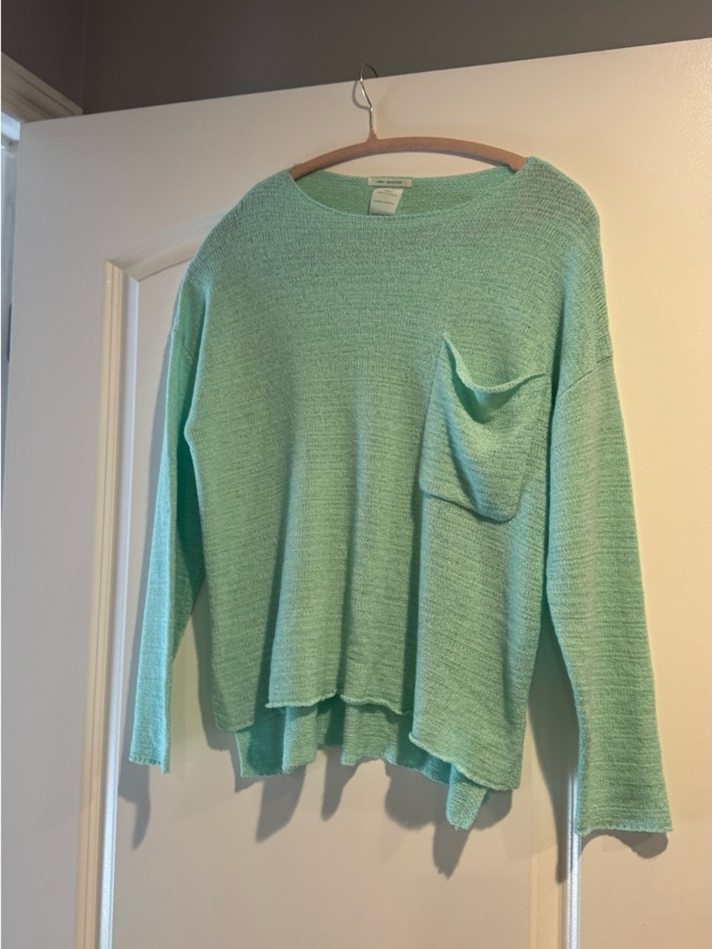 Zara Mint Green Open-Weave Knit Top